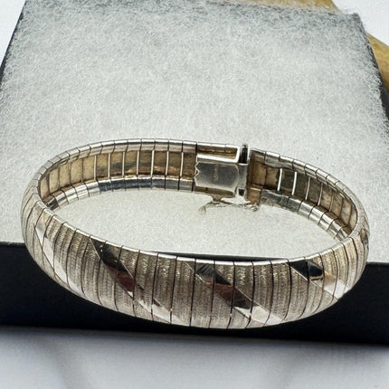 Vintage Filigree 925 Sterling Silver Bracelet Italy 6.5 Inches