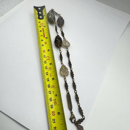 Vintage Pyrite Crystal Bronze Necklace Gold Pyrite