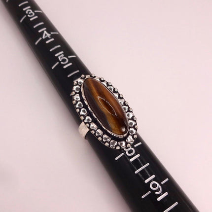 Vintage Chunky Tigers Eye Cocktail Ring - Statement Band