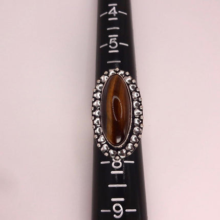 Vintage Chunky Tigers Eye Cocktail Ring - Statement Band