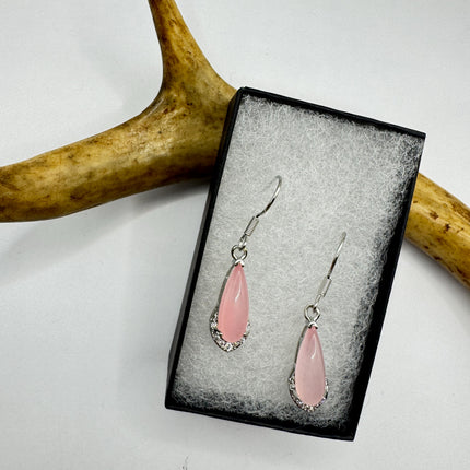 Vintage Pink Rose Quartz Earrings