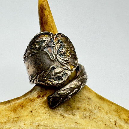Vintage Spoon Ring Sterling Silver Boho Cocktail Ring Size 5