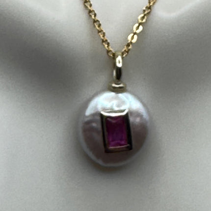 Vintage TINY Gold Pearl Necklace - Minimal Chain