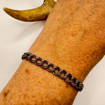 Vintage Silver Charm Bracelet: Layered Mesh Chain, 925 Sterling