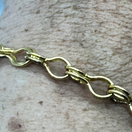 Vintage Gold Filled Mesh Charm Chain Bracelet | 7 Inch