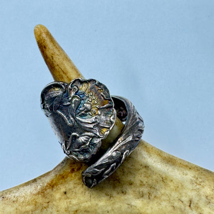 Vintage Spoon Ring Sterling Silver Boho Cocktail Ring Size 5
