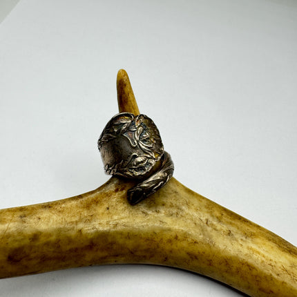 Vintage Spoon Ring Sterling Silver Boho Cocktail Ring Size 5