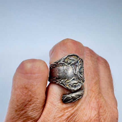 Vintage Spoon Ring Sterling Silver Boho Cocktail Ring Size 5