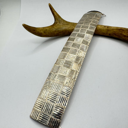 Vintage Silver Cuff Bracelet 925 Sterling Silver Elegant Diamond Cut