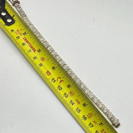 Vintage Silver Tennis Bracelet - Diamond Chip, Stackable Everyday Wear