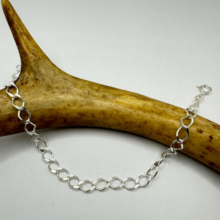 Vintage Silver Charm Bracelet: Layered Mesh Chain, 925 Sterling