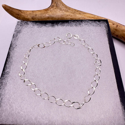 Vintage Silver Charm Bracelet: Layered Mesh Chain, 925 Sterling