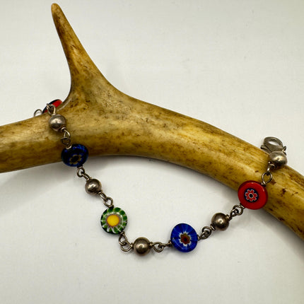 Vintage Venitian Glass Bracelet: Gold Filled Minimalist Layering