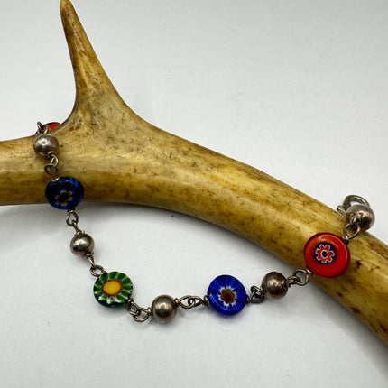Vintage Venitian Glass Bracelet: Gold Filled Minimalist Layering