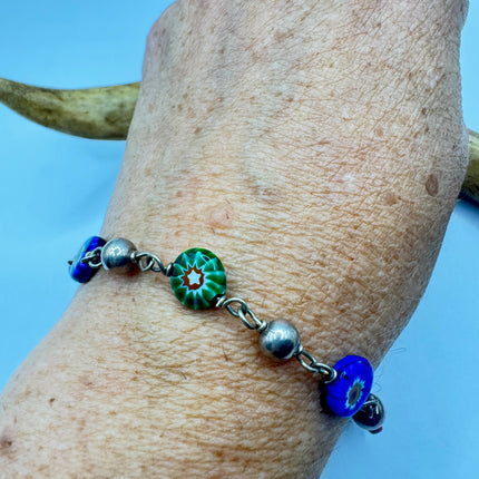 Vintage Venitian Glass Bracelet: Gold Filled Minimalist Layering