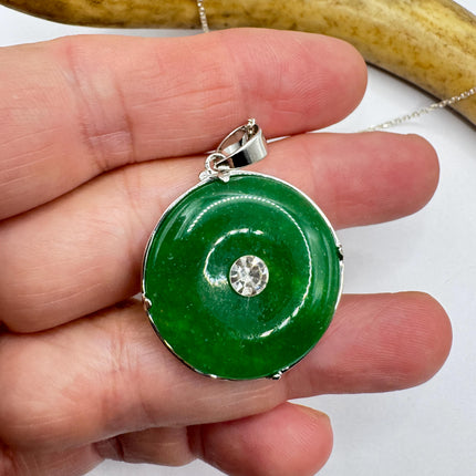 Vintage Green Jade Deco Silver Dragon Pendant Necklace Black Velvet Choker
