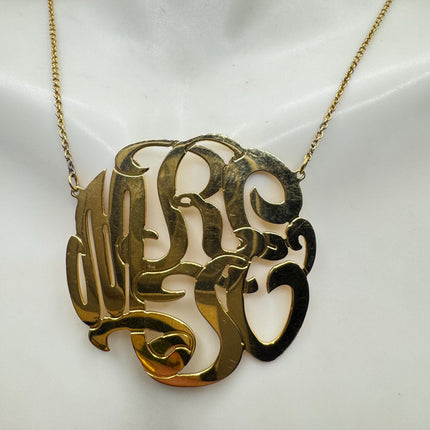 Vintage Gold Insignia Charm Necklace 925 Sterling Silver