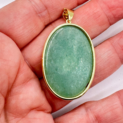 Vintage Green Aventurine Lapis Necklace Gold Filled Chain
