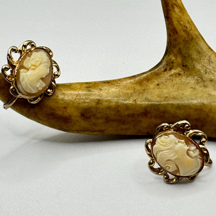 Vintage Cameo Clip-On Earrings: Gold Filled Screw ons