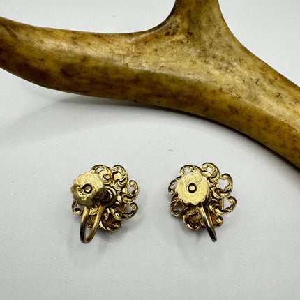 Vintage Cameo Clip-On Earrings: Gold Filled Screw ons