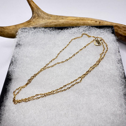 Vintage Rope Link Chain Necklace - Vintage 14k Gold Filled Delicate Design 18 Inches