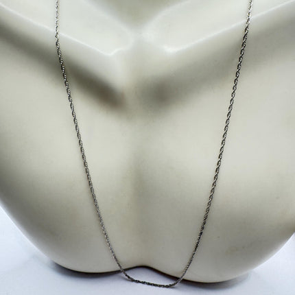 Vintage Rope Link Chain Necklace - Vintage 925 Sterling Silver Delicate Design 18 Inches