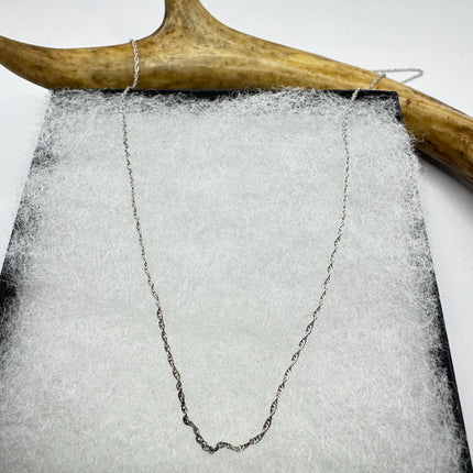 Vintage Rope Link Chain Necklace - Vintage 925 Sterling Silver Delicate Design 18 Inches