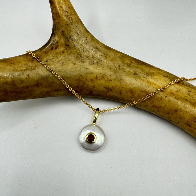 Vintage TINY Gold Pearl Necklace - Minimal Chain