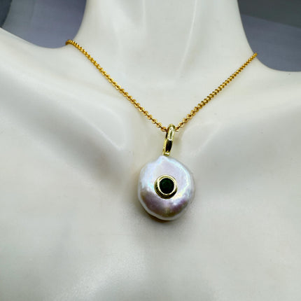 Vintage TINY Gold Pearl Necklace - Minimal Chain