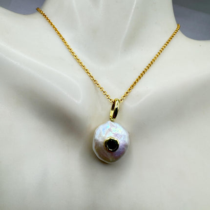 Vintage TINY Gold Pearl Necklace - Minimal Chain