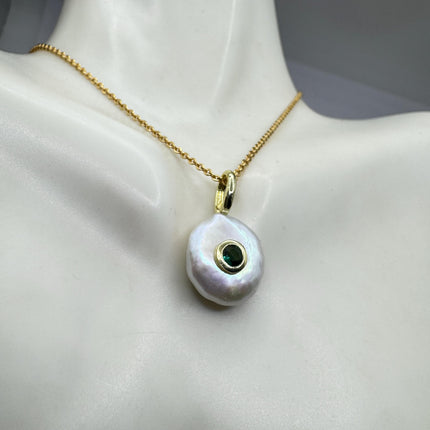 Vintage TINY Gold Pearl Necklace - Minimal Chain