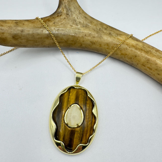 Vintage Chunky Tigers Necklace: Gold Filled Chain