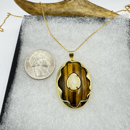 Vintage Chunky Tigers Necklace: Gold Filled Chain