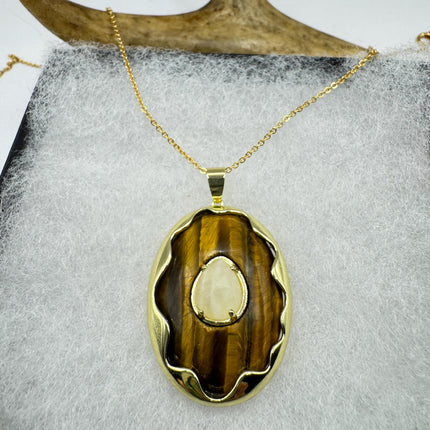 Vintage Chunky Tigers Necklace: Gold Filled Chain