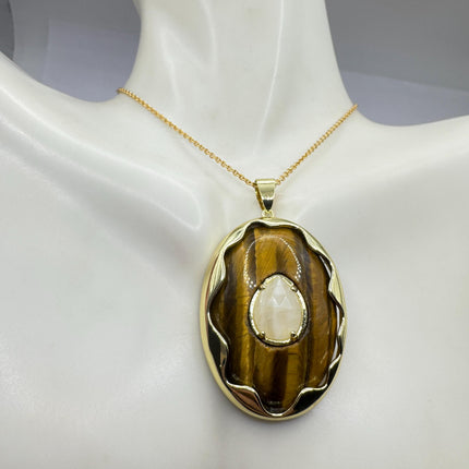 Vintage Chunky Tigers Necklace: Gold Filled Chain