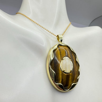 Vintage Chunky Tigers Necklace: Gold Filled Chain