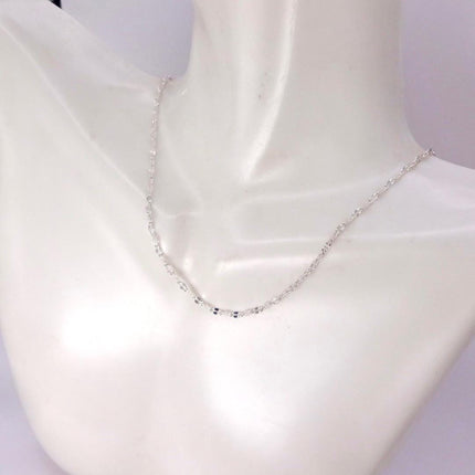 Vintage Link Chain Necklace - Vintage 925 Sterling Silver Delicate Design 22 Inches