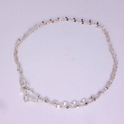 Vintage Link Chain Necklace - Vintage 925 Sterling Silver Delicate Design 22 Inches