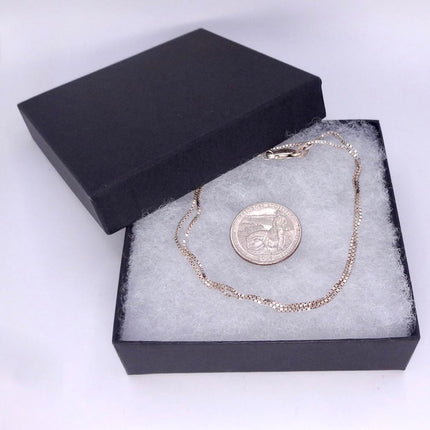 Vintage Box Link Chain Necklace - Vintage 925 Sterling Silver Delicate Design 18 Inches