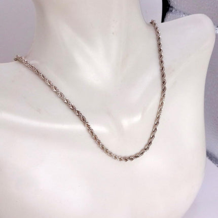 Vintage Link Chain Necklace - Vintage 925 Sterling Silver Delicate Design 24 Inches