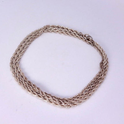 Vintage Link Chain Necklace - Vintage 925 Sterling Silver Delicate Design 24 Inches
