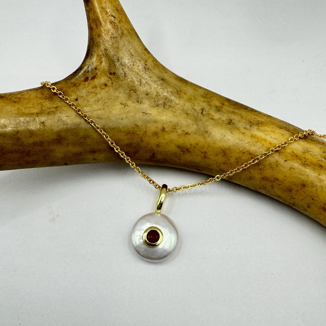 Vintage TINY Gold Pearl Necklace - Minimal Chain