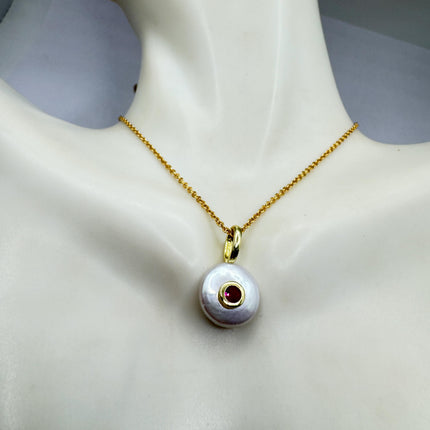Vintage TINY Gold Pearl Necklace - Minimal Chain
