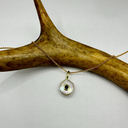 Vintage TINY Gold Pearl Necklace - Minimal Chain