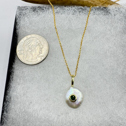 Vintage TINY Gold Pearl Necklace - Minimal Chain