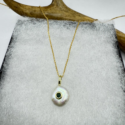 Vintage TINY Gold Pearl Necklace - Minimal Chain