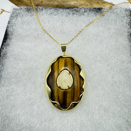 Vintage Chunky Tigers Necklace: Gold Filled Chain