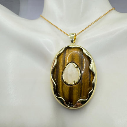 Vintage Chunky Tigers Necklace: Gold Filled Chain