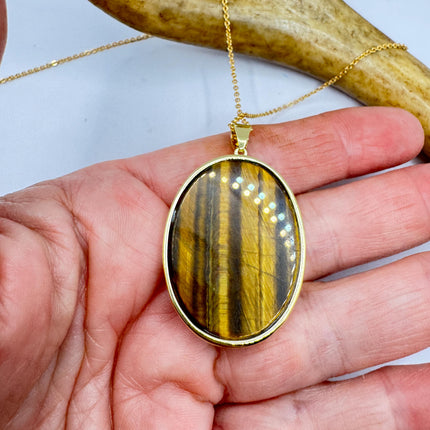 Vintage Chunky Tigers Necklace: Gold Filled Chain