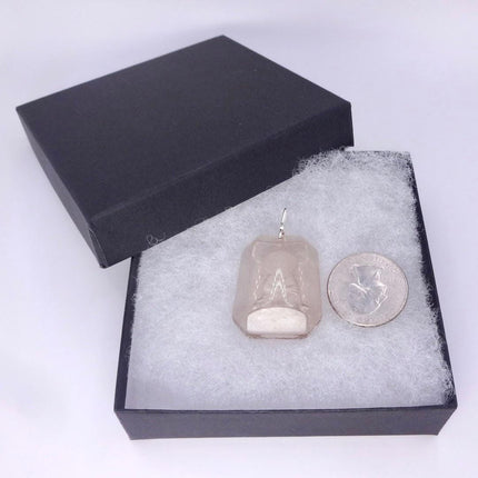 Vintage Smokey Quartz Buddha Boho 925 Sterling Silver Necklace